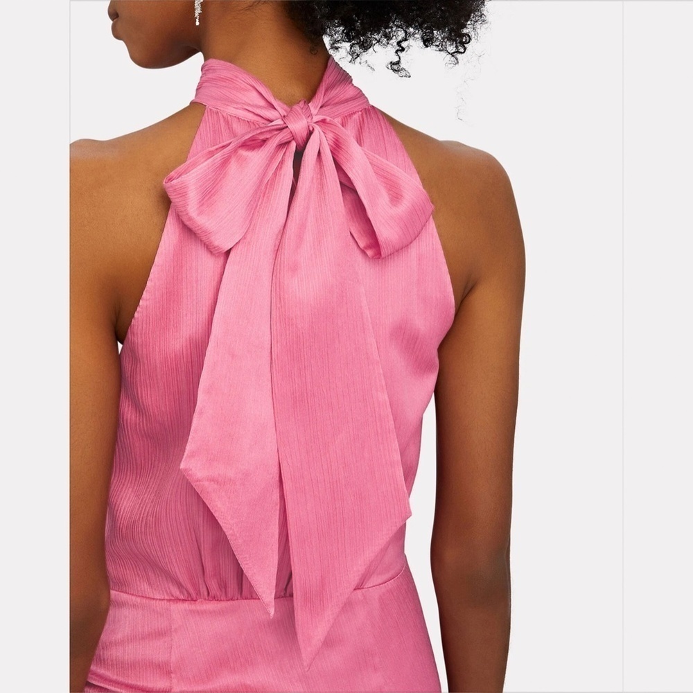 VERONICA BEARD | Gabriella Cotton Silk Halter Dress in Pink Sherbert | Size 2 - Picture 2 of 13